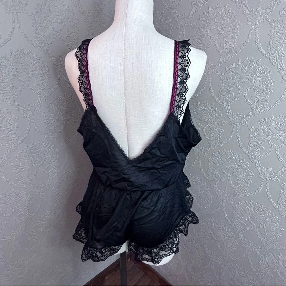 Vintage Priority One 22 24 nightie black made in usa very good condition - Picture 4 of 4